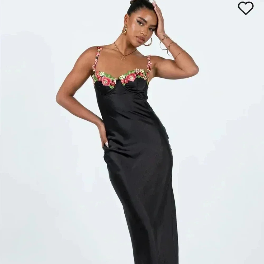Princess Polly Black Floral Maxi Dress